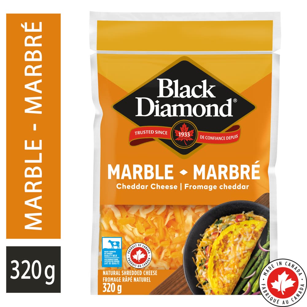 Black Diamond Shredded Marble Cheddar Cheese (320 g)