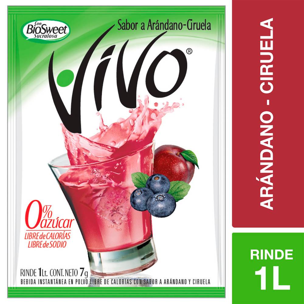 Vivo · Jugo en polvo sin azúcar arándano ciruela (7 g)