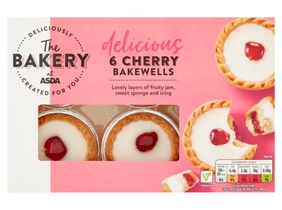 The Bakery at ASDA Delicious Cherry Bakewells (6 pack)
