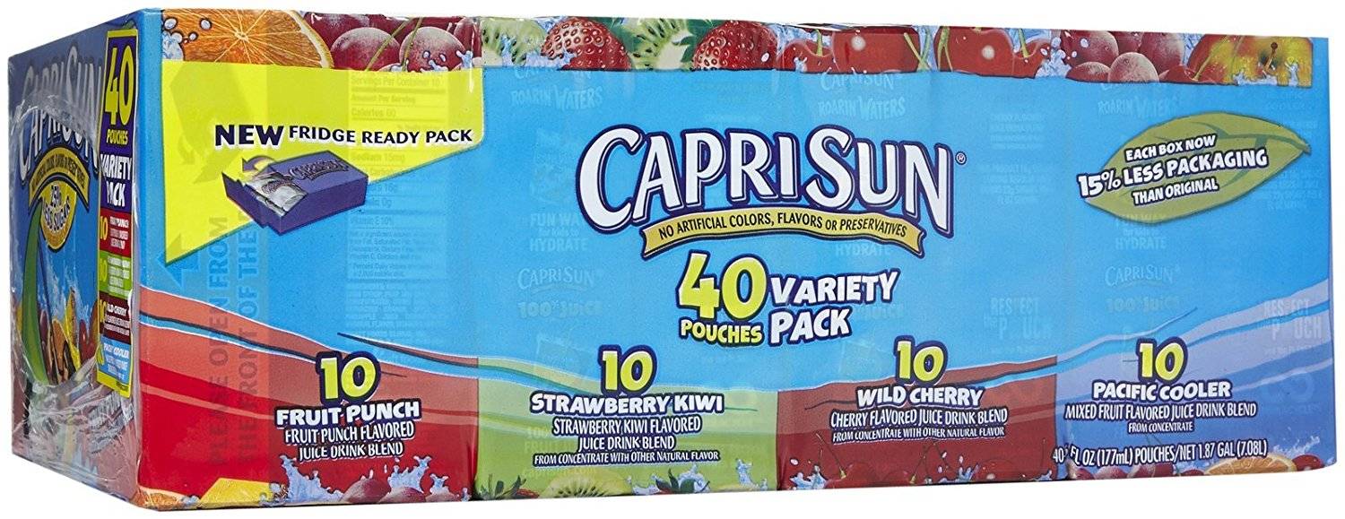 CapriSun Drink - Variety Blend - 4/10-pack juice pouches (1X4|1 Unit per Case)