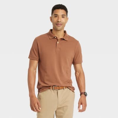 Men's Every Wear Polo Shirt - Goodfellow & Co.™ Saddle Brown XL