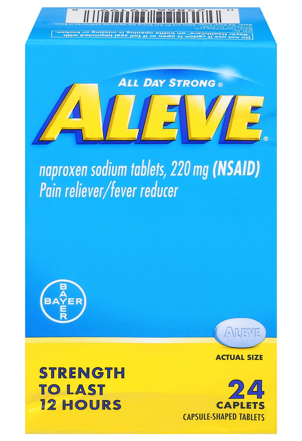 Aleve All Day Strong Naproxin Sodium Pain Reliever Caplets 220mg (24 ct)