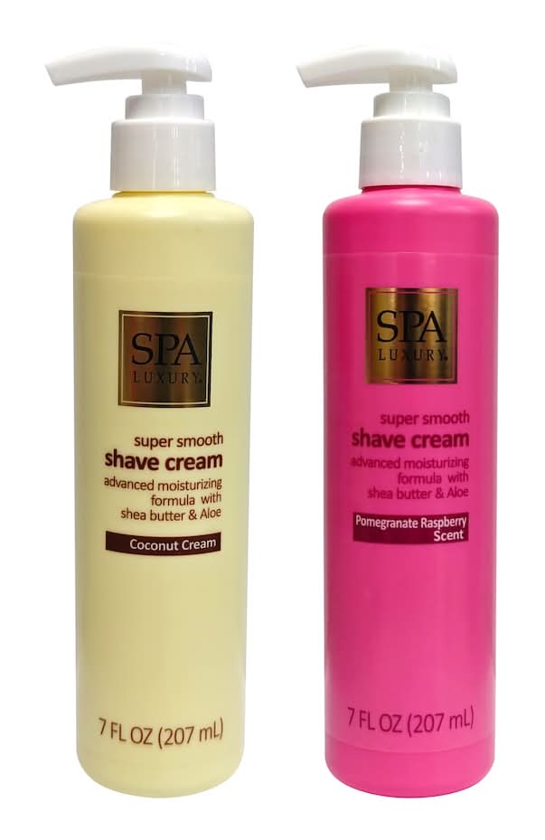 Spa Luxury Super Smooth Shave Cream, Coconut-Pomegranate Raspberry (2 x 7 fl oz)