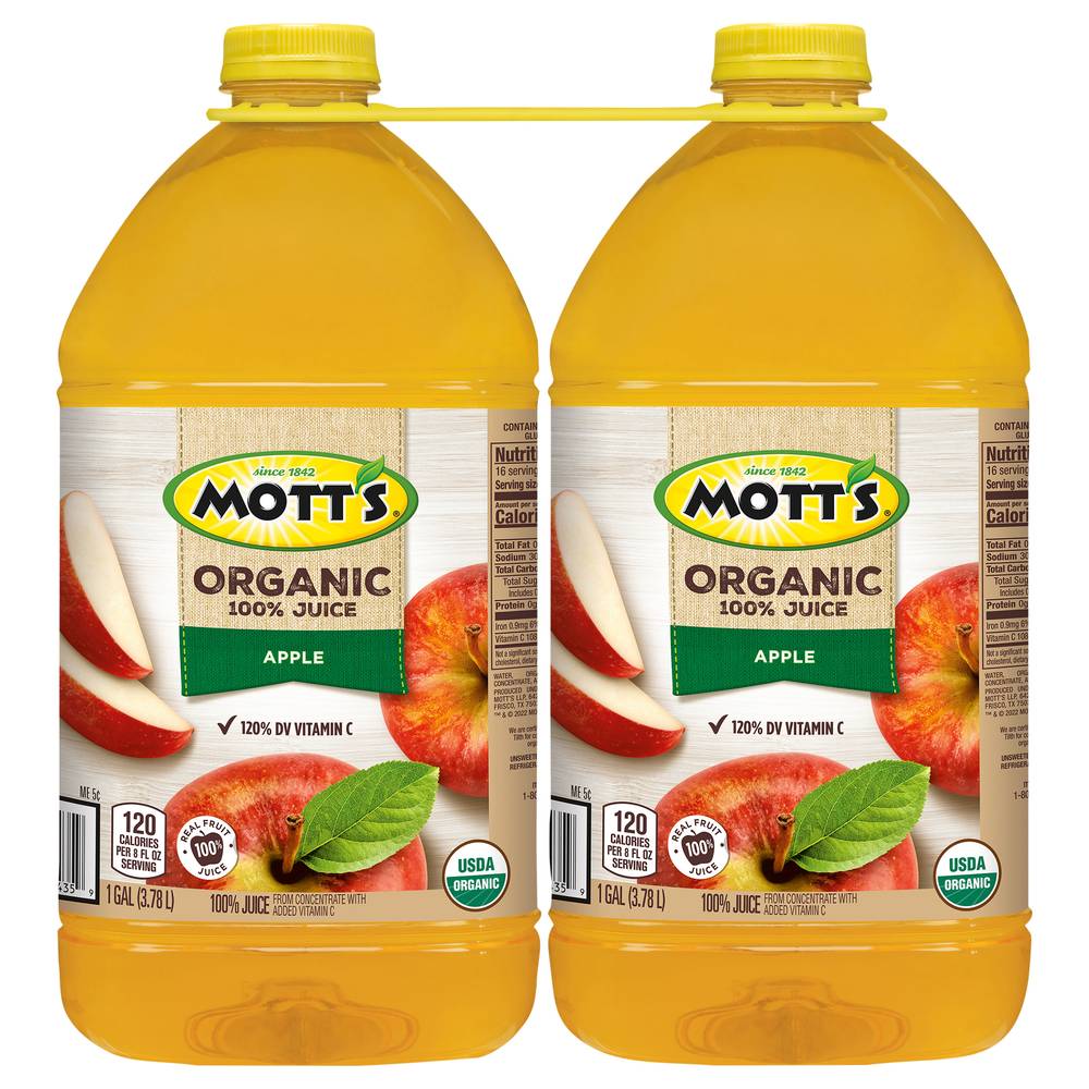 Mott's 100% Organic Apple Juice (2 x 1 gal)