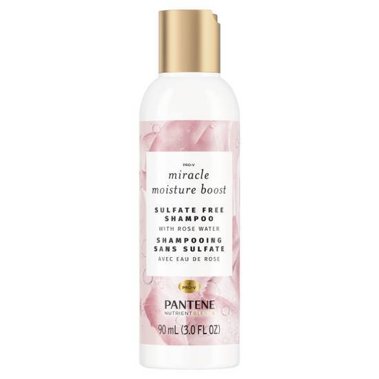 Pantene Nutrient Blends Miracle Moisture Boost Rose Water Shampoo For Dry Hair, Sulfate Free, 3.0 fl oz