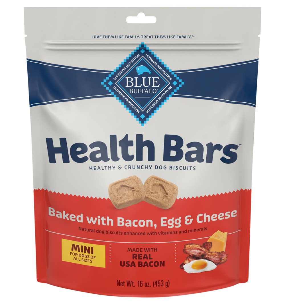 Blue Buffalo Mini Health Bar Crunchy Dog Treats, Bacon and Cheese (16 oz)