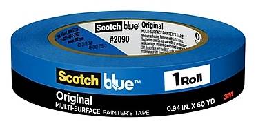 Scotch Blue Painter's Masking Tape, Blue, 3 Core, 1 x 60yds. (2090)