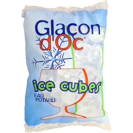 Glaçons Ice cubes, eau potable GLACON D'OC - le sachet de 2 kg