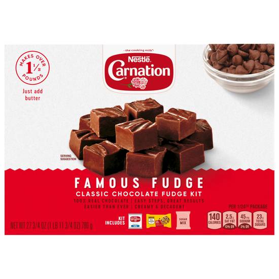 Carnation Famous Fudge Kit Without Marshmellows Box