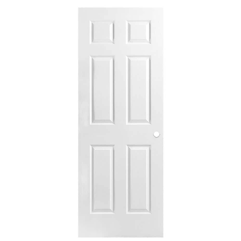 Masonite 6 Panel Textured Hollow Core Molded Composite Slab Door, White