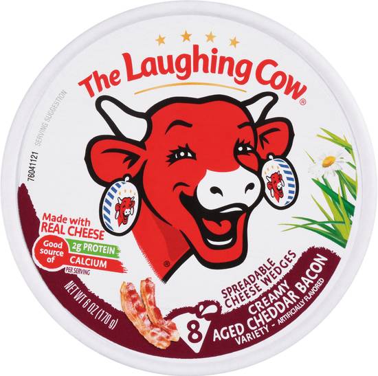 The Laughing Cow Creamy Aged Cheddar Bacon Cheese Wedges (8 ct)