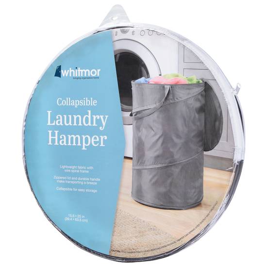 Whitmor Savvy Gray Collapsible Laundry Hamper