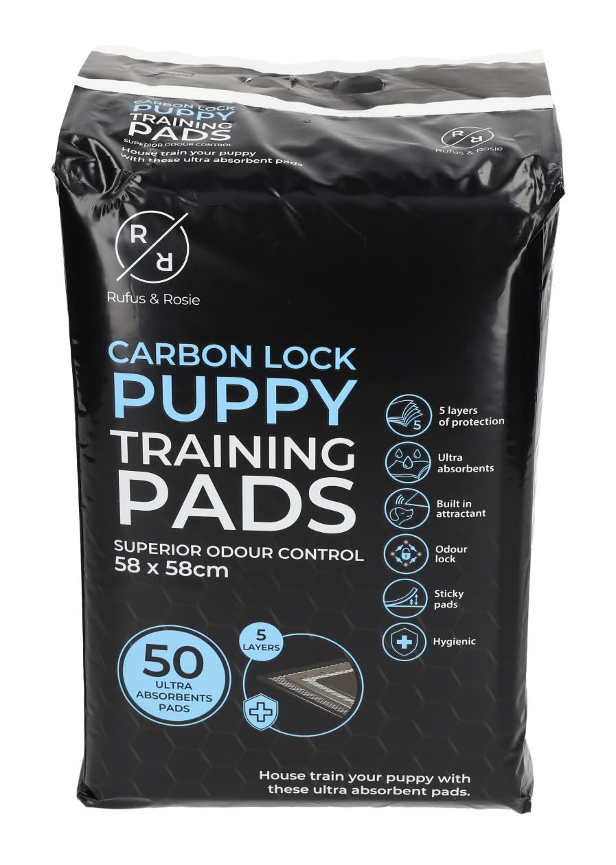 Rufus & Rosie 58x58 cm, Carbon Lock Puppy Pads (50 pack)