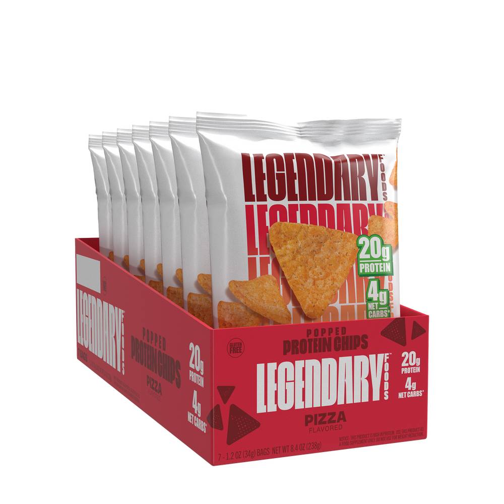 Legendary Foods Popped Protein Chips, Pizza (7 x 1.2 oz)