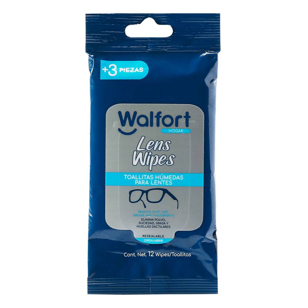 Walfort toallitas húmedas para lentes (12 piezas)