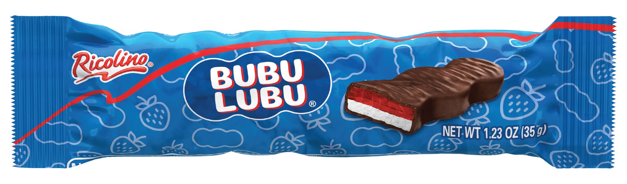 Ricolino Bubulubu Marshmallow Bar, Strawberry-Chocolate (1.23 oz)