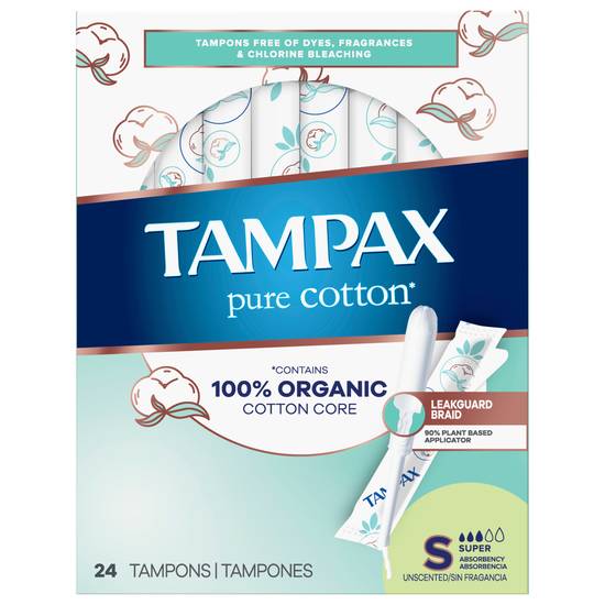 Tampax Pure Cotton Super Tampons (24 ct)