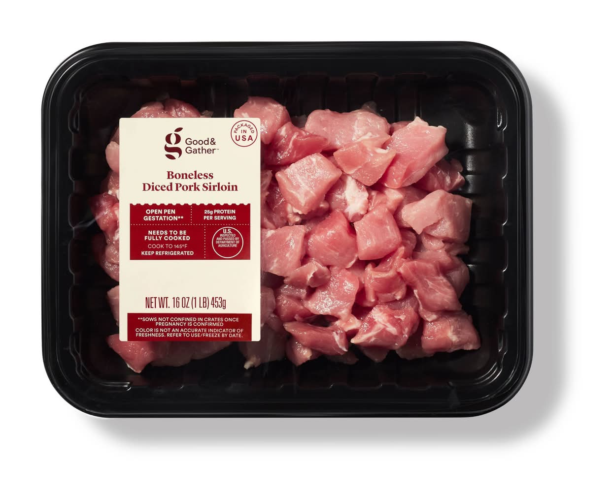 Good & Gather Boneless Diced Pork Sirloin (1 lbs)