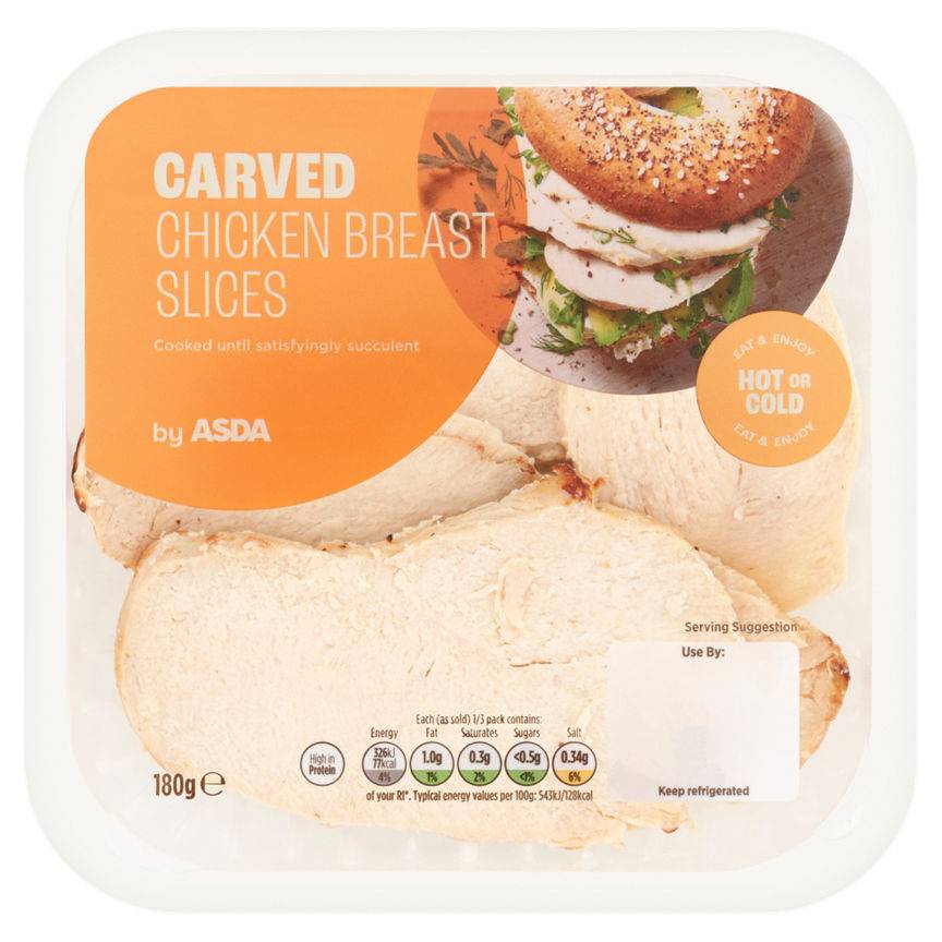 Asda Carved Chicken Breast Slices 180g