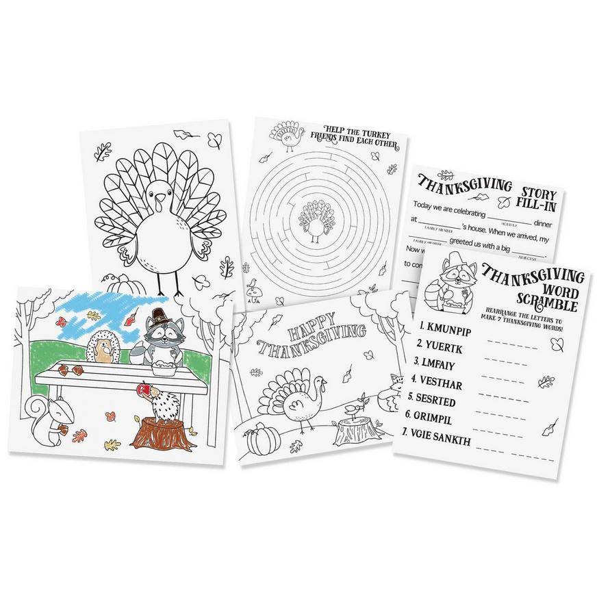 Amscan Thanksgiving Activity Sheets (30 sheets)