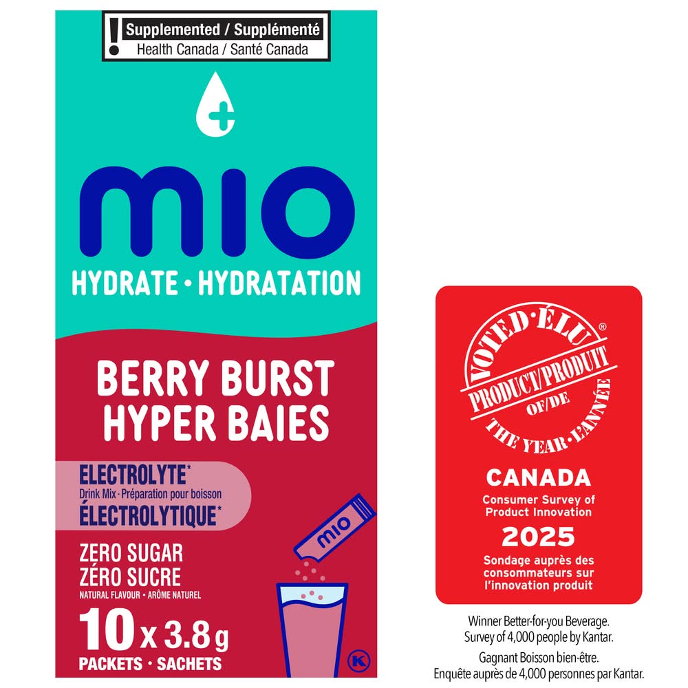 MiO Hydrate Electrolyte Drink Mix, Berry Burst (38 g, 10 ct)