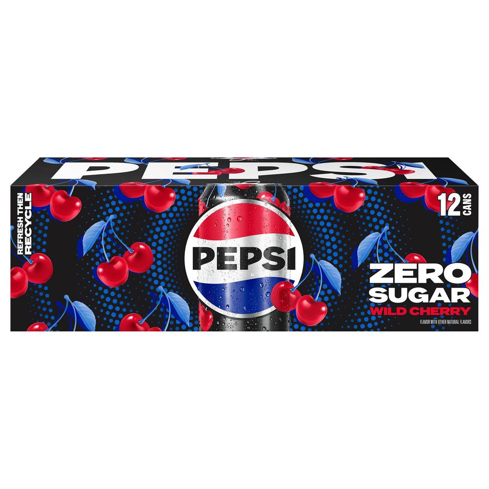 Pepsi Zero Sugar Cola Soda (12 ct, 12 fl oz) (wild cherry)