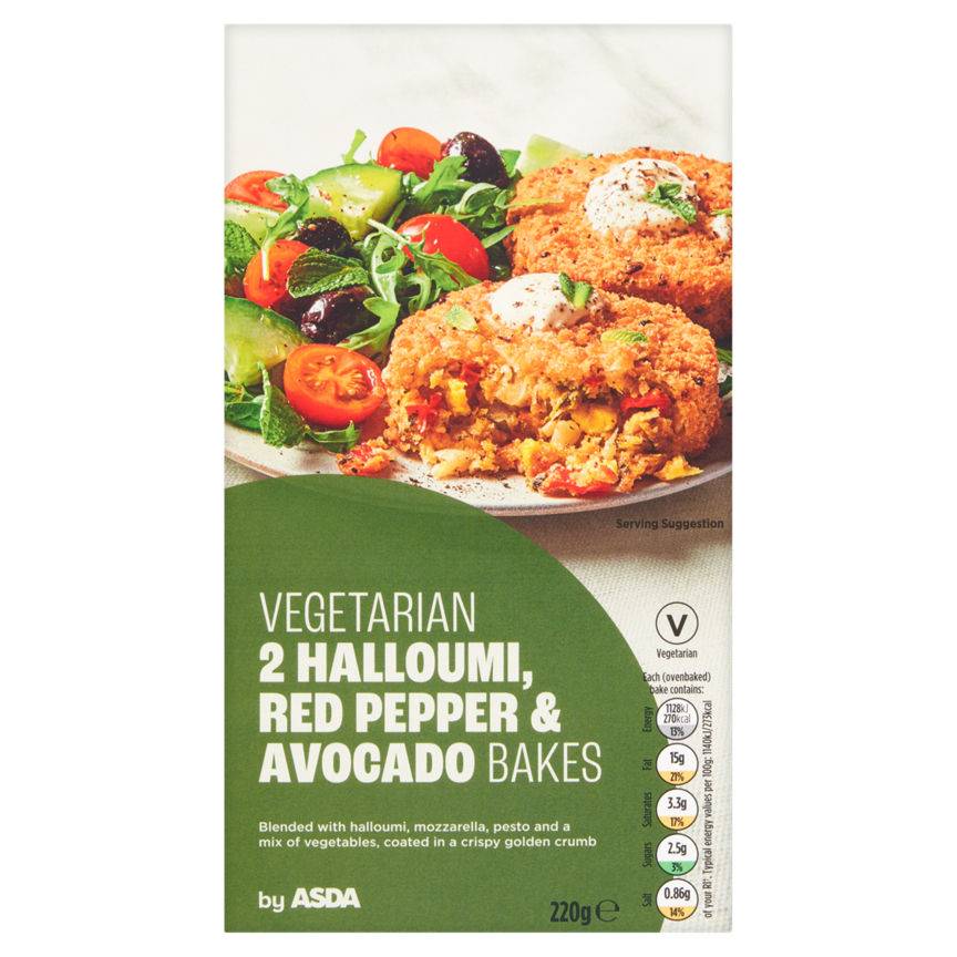 Asda Vegetarian Halloumi Red Pepper & Avocado Bakes (2 ct)