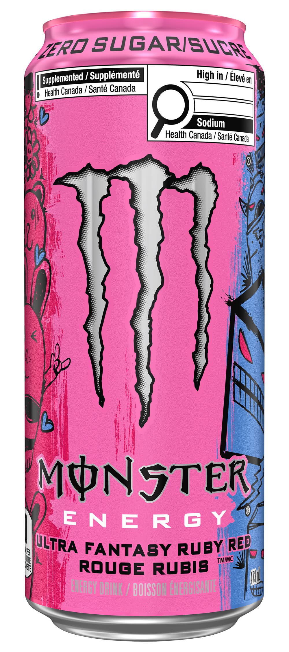 Monster Energy Zero Sugar Drink, Ultra Fantasy Ruby Red (473 ml)