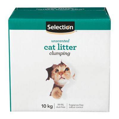 Selection litière pour chats agglomérante et non parfumée (10 kg) - unscented clumping cat litter (10 kg)