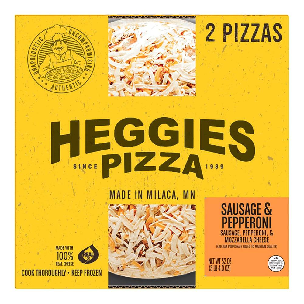 Heggies Pizza Sausage & Pepperoni, 2-count