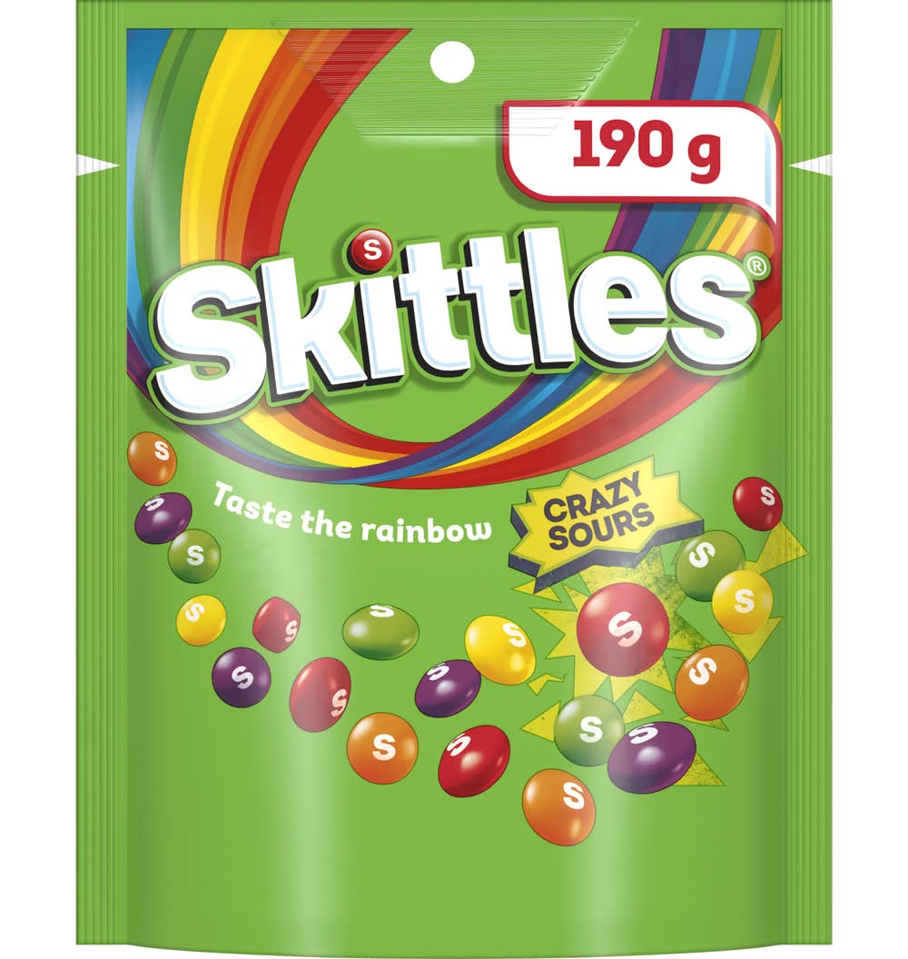 Skittles Sours Chewy Lollies Party Share Bag (190g)