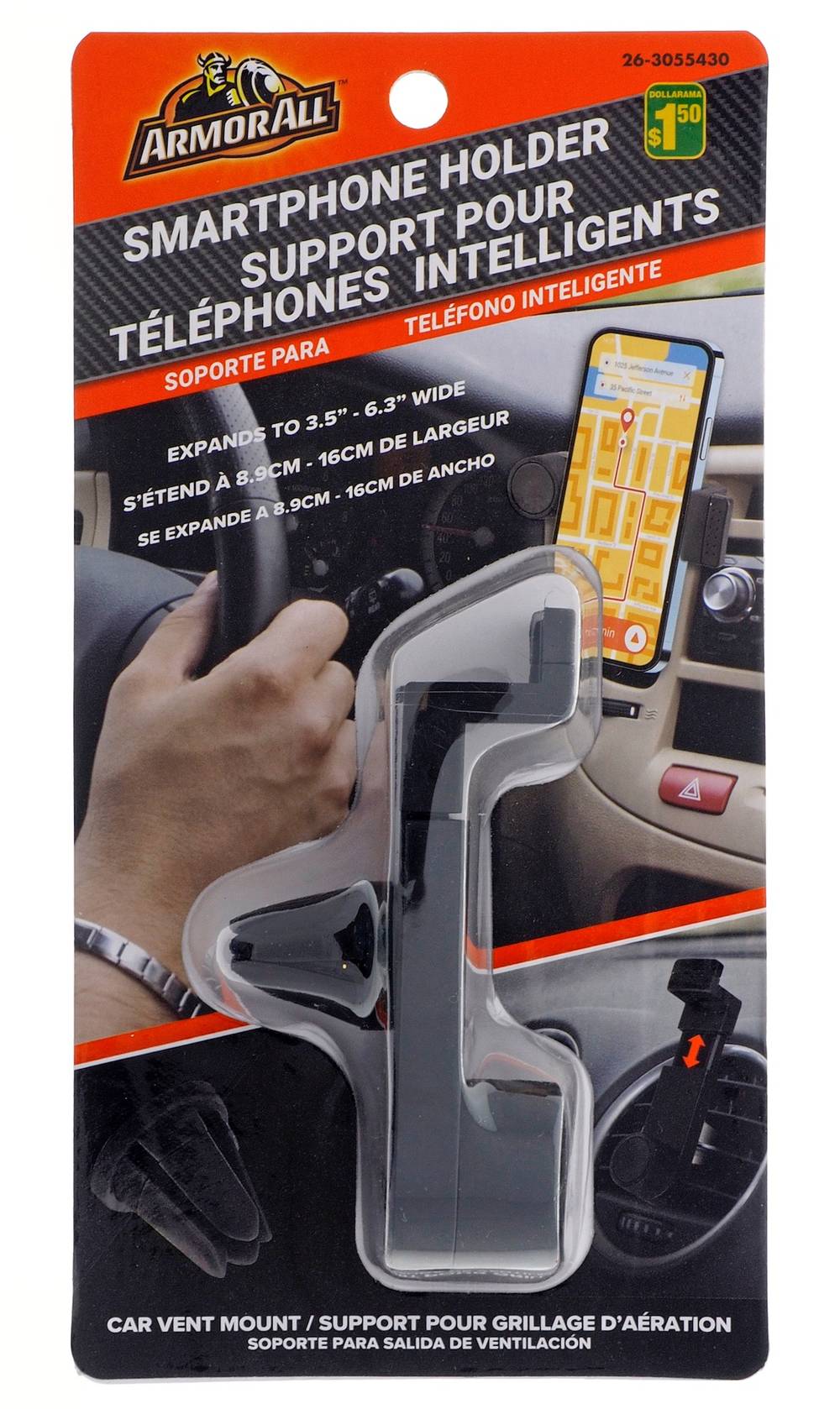 Armor all support pour téléphone portable (3.5'' - 6.3")