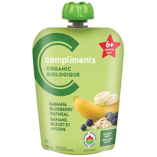 Compliments Organic Baby Food For 6+ Months, Assorted (128 ml)