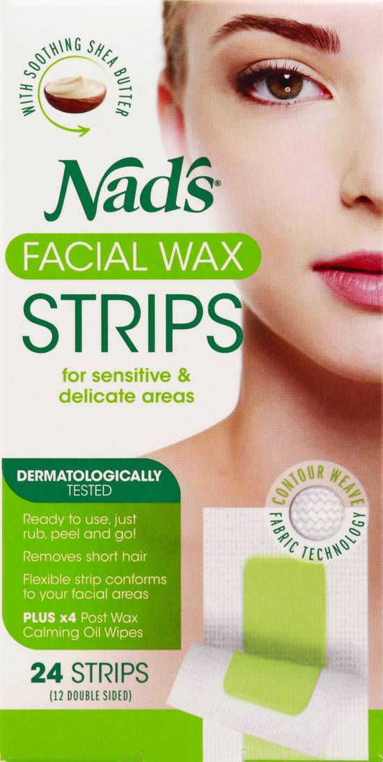 Nad's With Soothing Shea Butter Facial Wax Strips (24 ct)