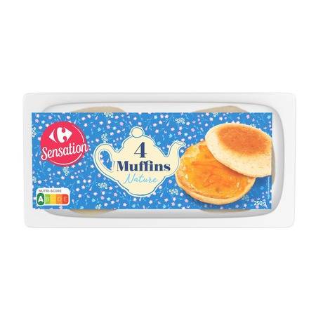 Muffins nature CARREFOUR SENSATION - le paquet de 250g