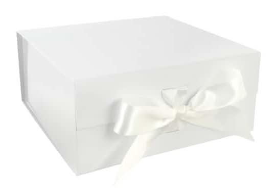 Celebrate It Collapsible Ribbon Box, White, Large