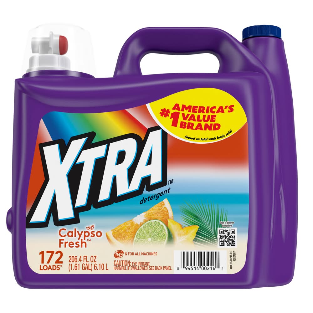 XTRA Liquid Laundry Detergent, Calypso Fresh (206.4 fl oz)