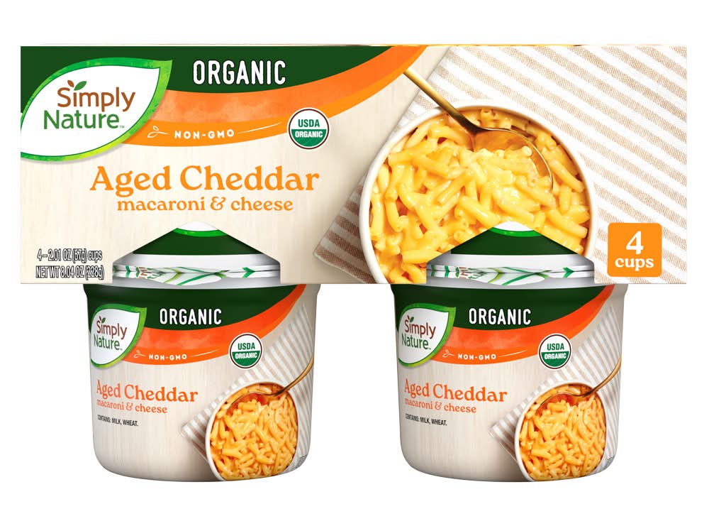 Simply Nature Organic Aged Cheddar Macaroni & Cheese (4 x 2.01 oz)