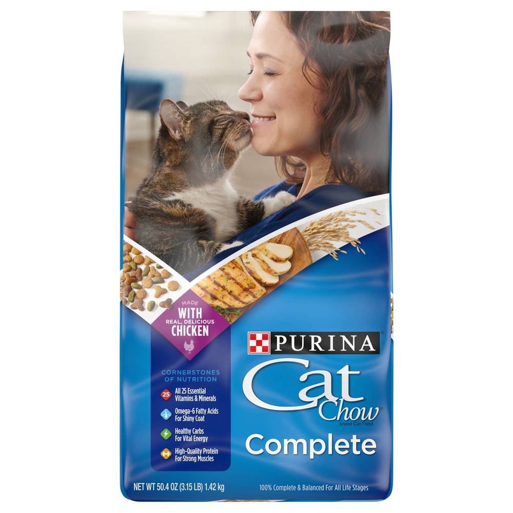 Cat Chow Purina Complete Adult Cat Food, Chicken (3.15 lbs)