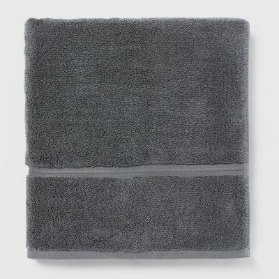 Spa Plush Oversized Bath Towel Dark Gray - Threshold™: 100% Cotton, Heavyweight Terry, Machine Washable