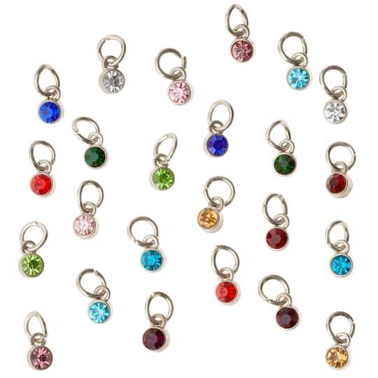 Mini Rhodium-Colored Glass Charm Mix By Bead Landing