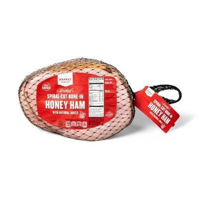 Hickory Smoked Spiral-Cut Bone-In Ham - 6-10lbs - price per lb - Market Pantry™