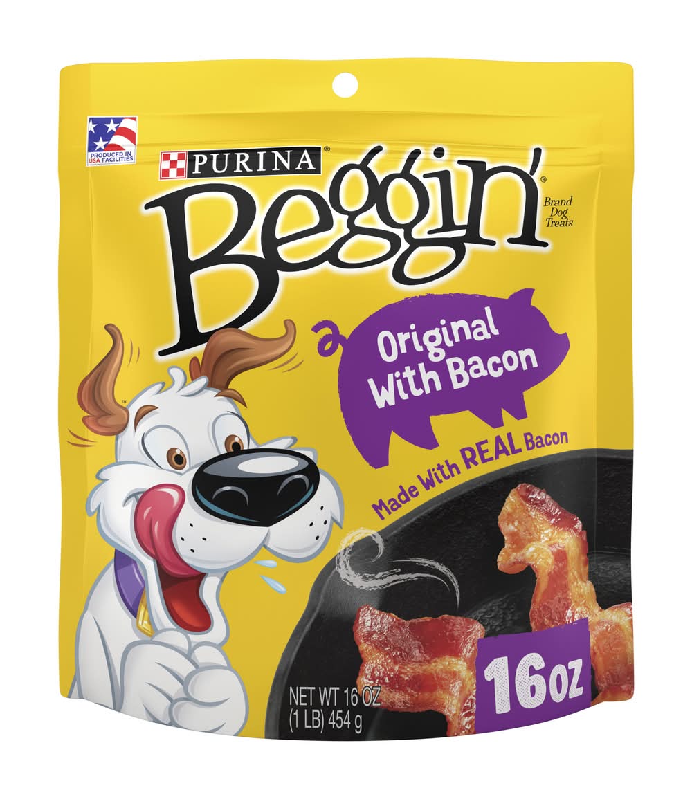 Purina Beggin' Original Dog Treats Pouch, Bacon (16 oz)