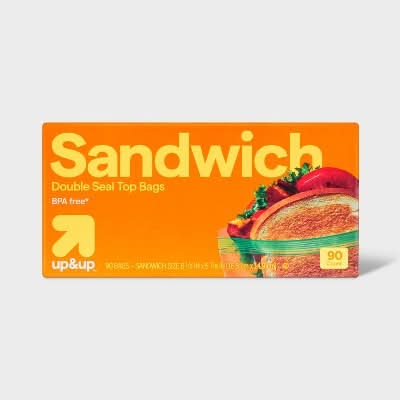 up&up Sandwich Double Seal Storage Bags, 16.5cmx14.9cm (90 ct)