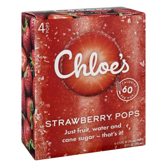 Chloe's Strawberry Fruit Frozen Pops (4 ct, 2.5 fl oz)