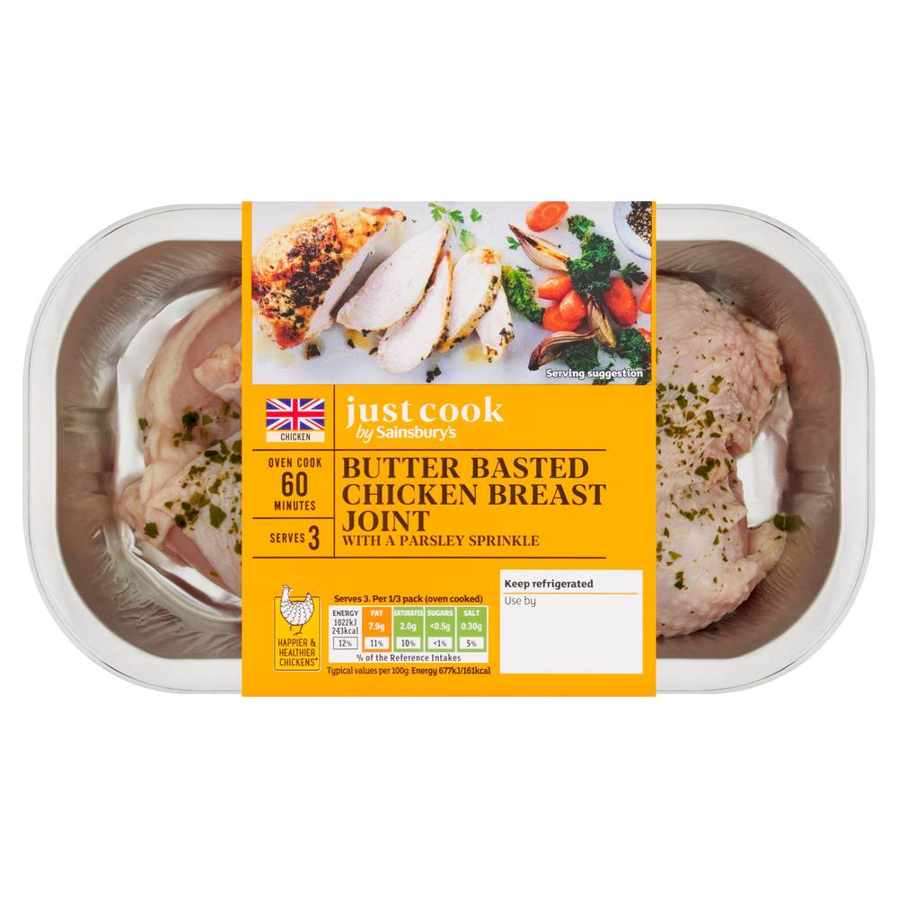 Sainsbury's Just Cook Chicken Breast Joint Butter Basted 500g (Serves 3)