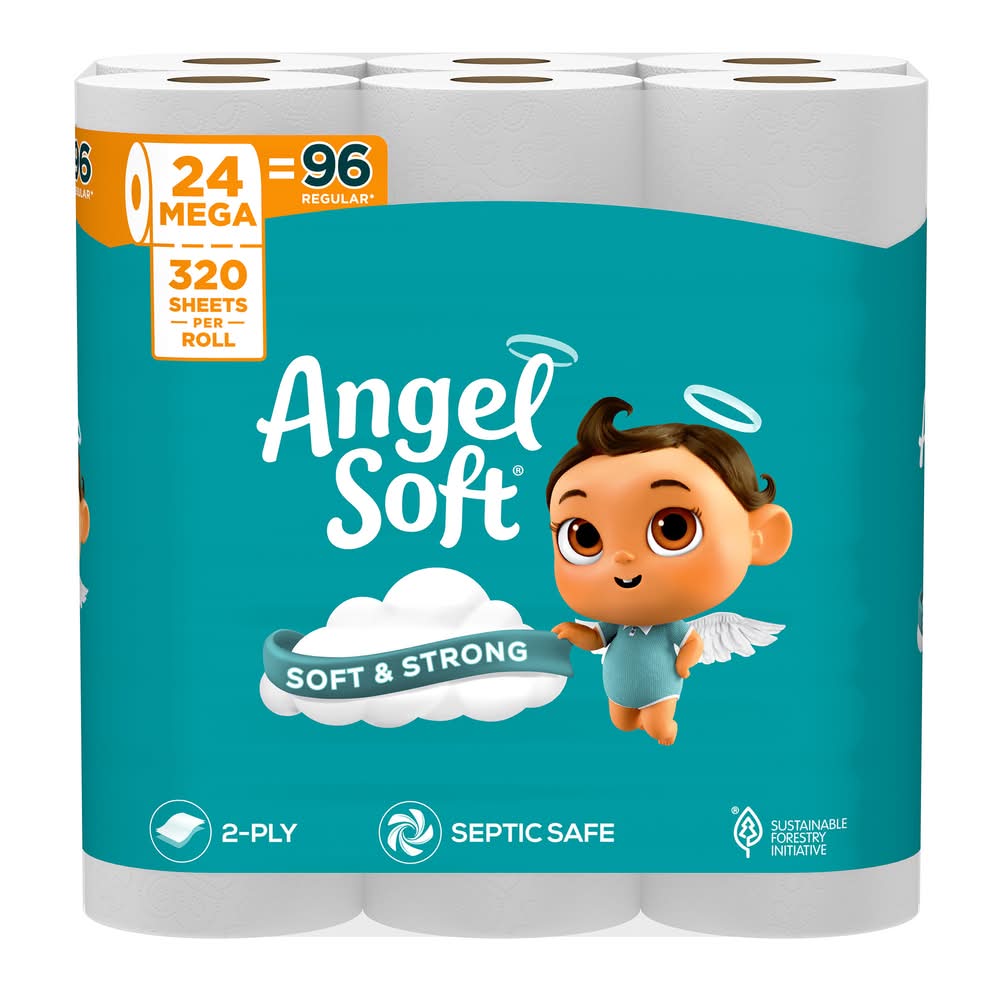 Angel Soft 2-Ply Unscented Mega Bathroom Tissue (6.9 lbs)
