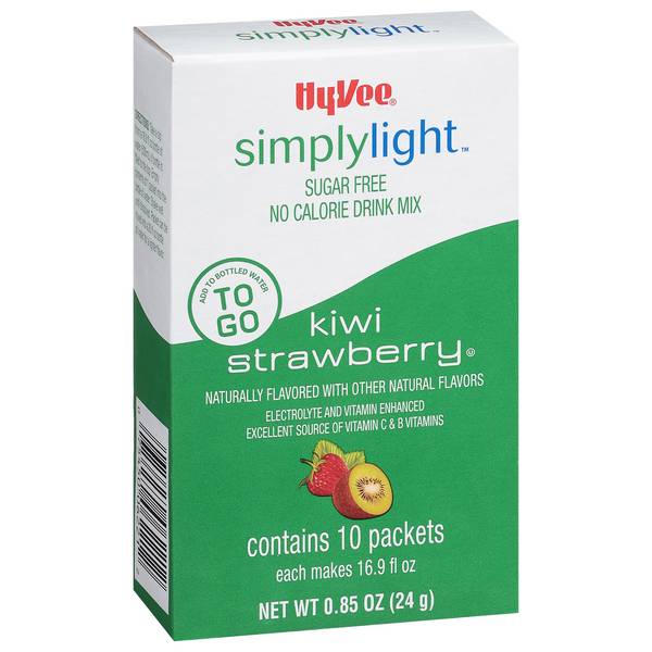 Hy-Vee Simply Light Kiwi Strawberry Fitness to Go Drink Mix 10Ct