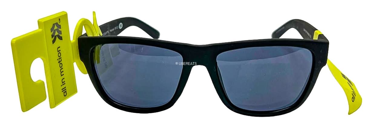 All In Motion Lifestyle Rubberized Rectangle Sunglasses With Polarized Lenses, Men, Black