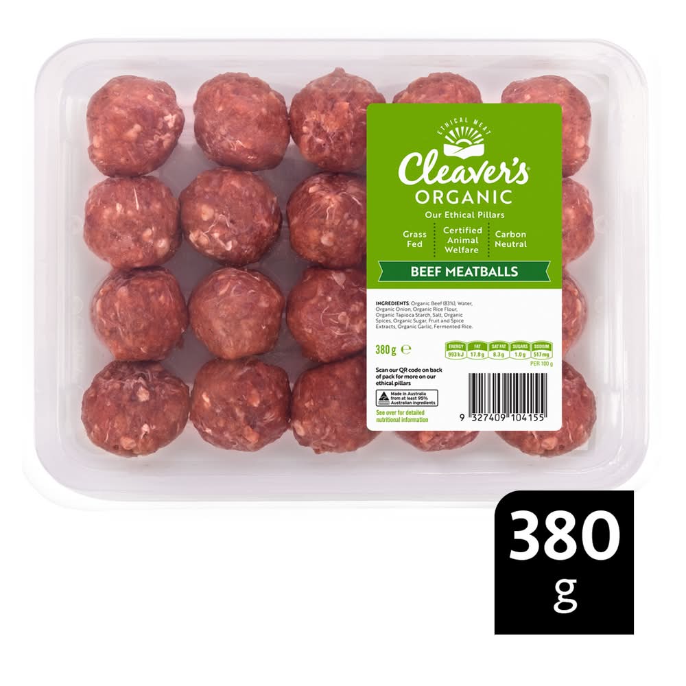 Cleaver's Organic Beef Meatballs (380g)